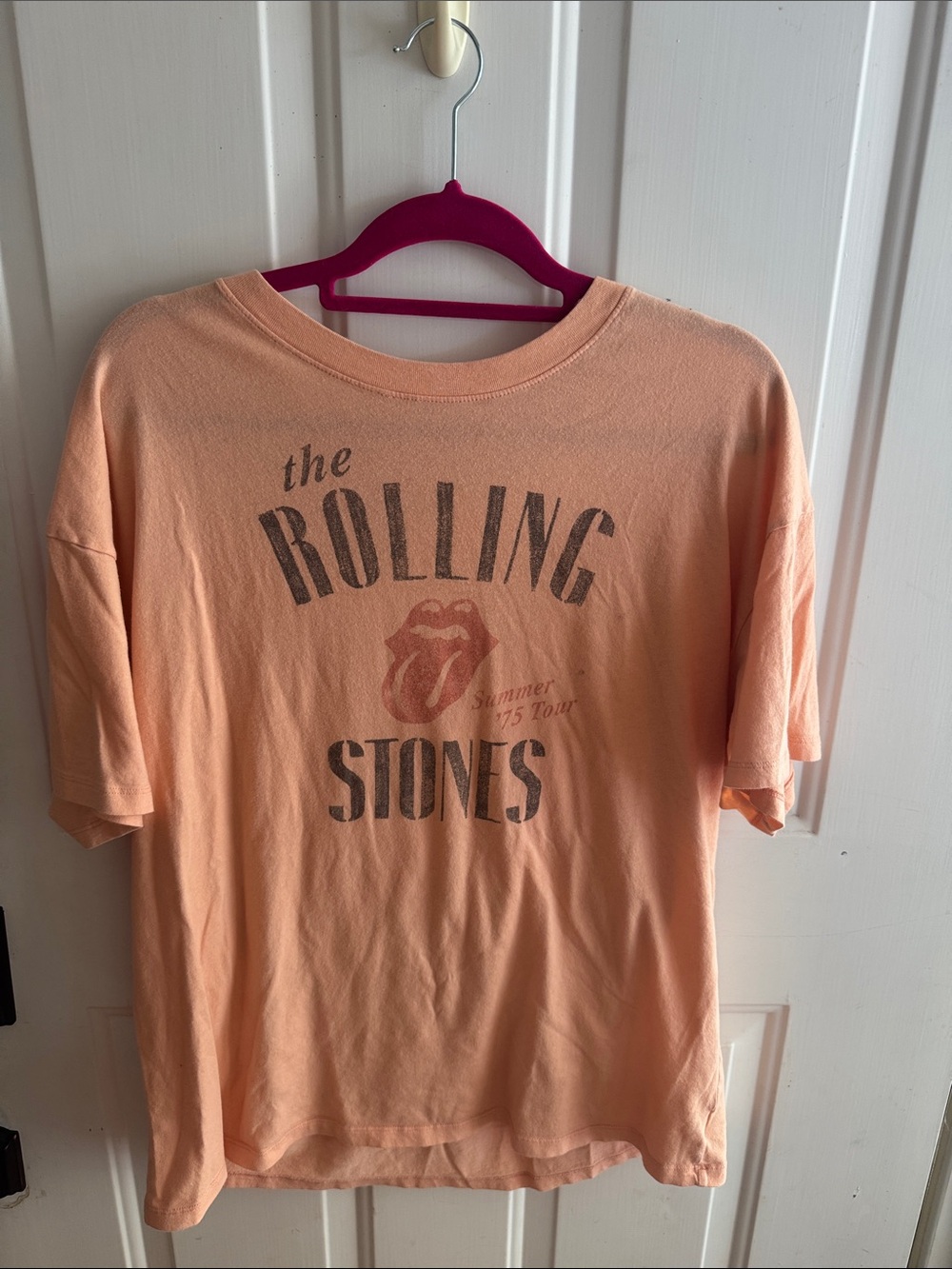 American Eagle Outfitters Peach Rolling Stones Graphic Tee